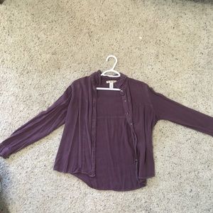 maroon button up